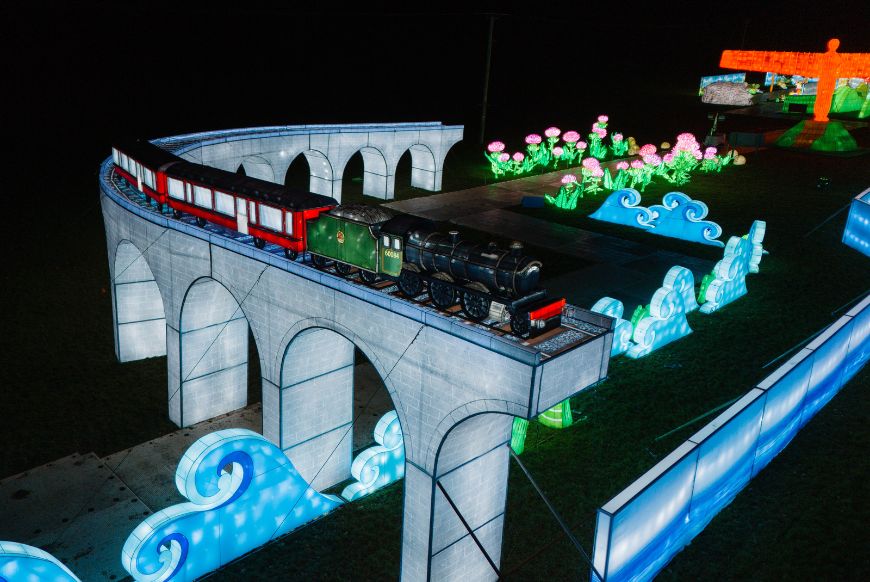 The Glenfinnan Viaduct lantern scene stretching 60 metres long